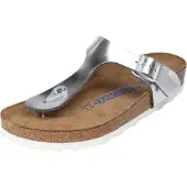 Birkenstock Chinelos Gizeh Soft Footbed mulheres - Prata - 36