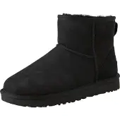 Ugg para mulher. 1016222 Clássico Mini II botas de tornozelo de couro preto (40), Plano, Nenhum, Casual