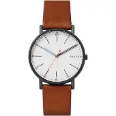 Skagen Relógios analógicos 'Signatur' castanho claro / branco
