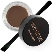 Makeup Revolution Pomada de sobrancelha com pincel duplo marrom escuro