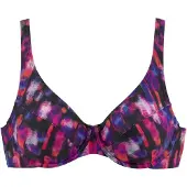 LASCANA Top de biquíni roxo escuro / rosa / preto