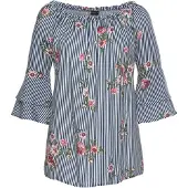 LASCANA Blusa verde / rosa / branco