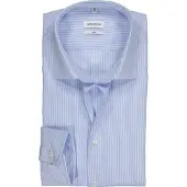 Seidensticker Camisa clássica azul claro / branco