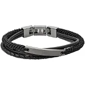 Fossil Pulseira preto / prata
