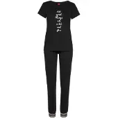 s.Oliver Pijama cor-de-rosa / preto / branco