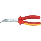 Knipex 2626200 VDE, alicate semi-redondo 45° com gume, 200 mm