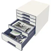 Leitz Gavetas arrumação 5214 WOW | Branco/Cinzento| 5 gavetas