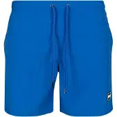 Urban Classics Calções de banho azul cobalto / preto / branco