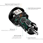 Aukey Carregador De Carro Expedition Series 36w