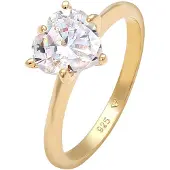 Elli Anel 'Herz' ouro / transparente