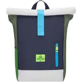 Johnny Urban Mochila 'Aaron' azure / azul escuro / verde / branco
