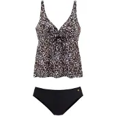 LASCANA Tankini castanho / preto / branco