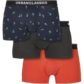 Urban Classics Boxers azul noturno / azul céu / vermelho-alaranjado / mosqueado preto