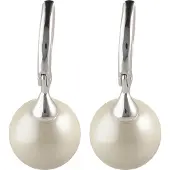 Ralph Lauren Brincos prata / branco pérola
