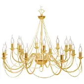 Domiluce Lustre retro, 16 lâmpadas, dourado