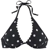 LASCANA Top de biquíni preto / branco