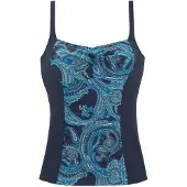LASCANA Top de tankini azul / genciana / laranja / branco