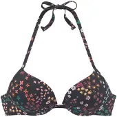 s.Oliver Top de biquíni 'Milly' esmeralda / roxo claro / rosa / preto