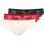 LASCANA Tanga creme / vermelho / preto