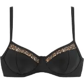 LASCANA Top de biquíni 'Adele' bege / castanho / preto