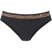 LASCANA Cueca biquíni 'Adele' castanho / amarelo / preto