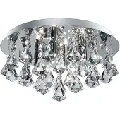 Searchlight Candeeiro de teto Hanna, redondo, IP44, 38cm, cromado Pyramid