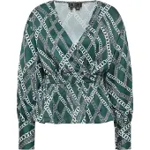 Faina Blusa esmeralda / preto / branco