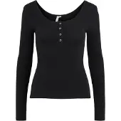 Pieces camisolas PCKITTE LS TOP mulheres - Preto - EU XS