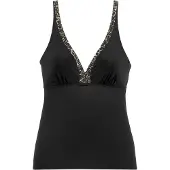 LASCANA Top de tankini castanho / preto