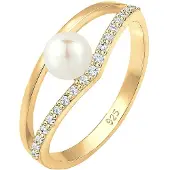 Elli Anel ouro / branco pérola