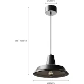 Luminex Candeeiro suspenso Class, preto/preto