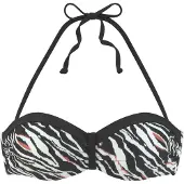 s.Oliver Top de biquíni castanho ferrugento / preto / branco
