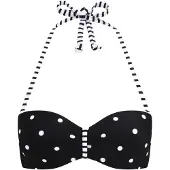 s.Oliver Top de biquíni 'Audrey' preto / branco