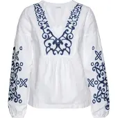 LASCANA Blusa azul / branco