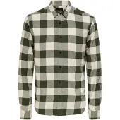 Only & Sons Camisa ecru / oliveira / verde escuro