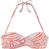 Sunseeker Top de biquíni nude / laranja / rosa escurecido / branco