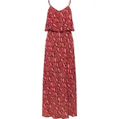 Faina Vestido vermelho vinho / vermelho florescente / preto