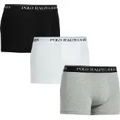 Ralph Lauren para homem. 714835885003 3 boxers de algodão elástico (XL), Preto, Branco, Homewear, Cinza, Elastan
