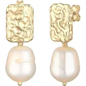 Elli PREMIUM Brincos ouro / branco pérola