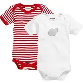 Playshoes Macacão/Body cinzento / vermelho / branco