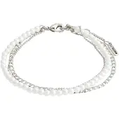 Pilgrim Pulseira 'BAKER' prata / branco pérola