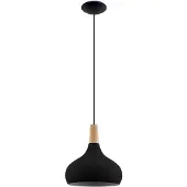 Eglo Candeeiro suspenso Sabinar, 1 luz, preto, Ø 28 cm