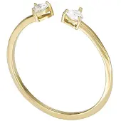Fossil Anello Aperto Oro Cristalli Circuito 54 Mm Jf04359710 — Anello