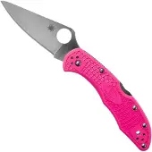 Spyderco Navalha Delica 4, FRN, Flat Ground, pink