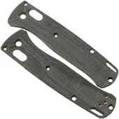 Flytanium Crossfade Black Canvas Micarta Scales for Benchmade Bugout