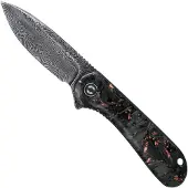 CIVIVI Navalha Elementum Damascus, shredded carbon fiber/copper