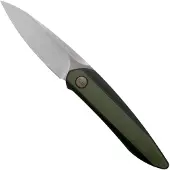 We Knife Navalha Black Void Opus, black ti with green G10 inlay