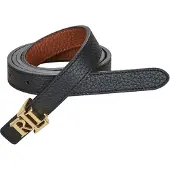 Ralph Lauren para mulher. 412912038001 Cinto de couro reversível com logótipo preto (XS), Marrom, Casual, Pele