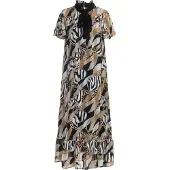 Faina Vestidos camiseiros areia / preto / branco