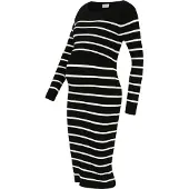 Mamalicious Vestido de malha 'New Siv June' preto / offwhite